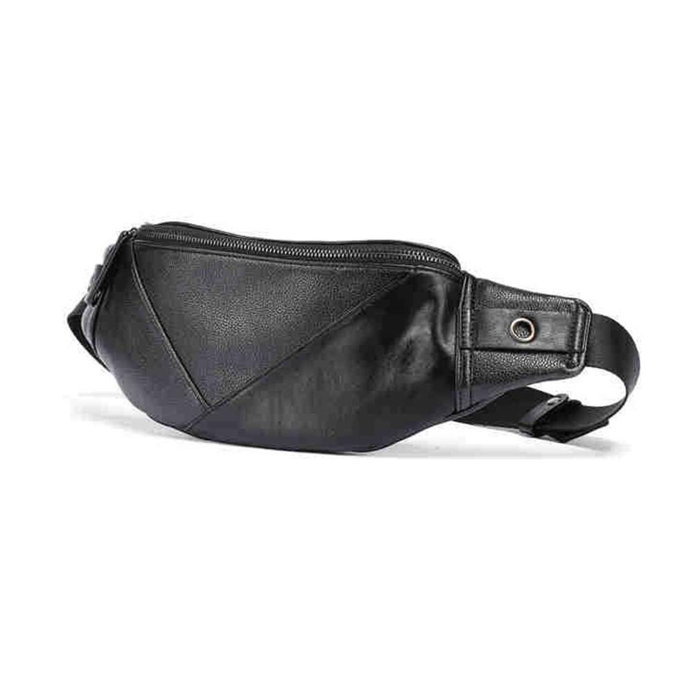 Whatna Leather Body Bag for Waist Crossbody Sports Leather Bag for Casual and Black 3-Way Bag/One-Shoulder Men, Pouch, Bag, Bag, Water-Repellent,