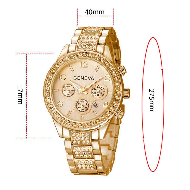 Stainless New 2019 Steel Luxury Women Crystal Quartz Analog Wrist Watch Fashion