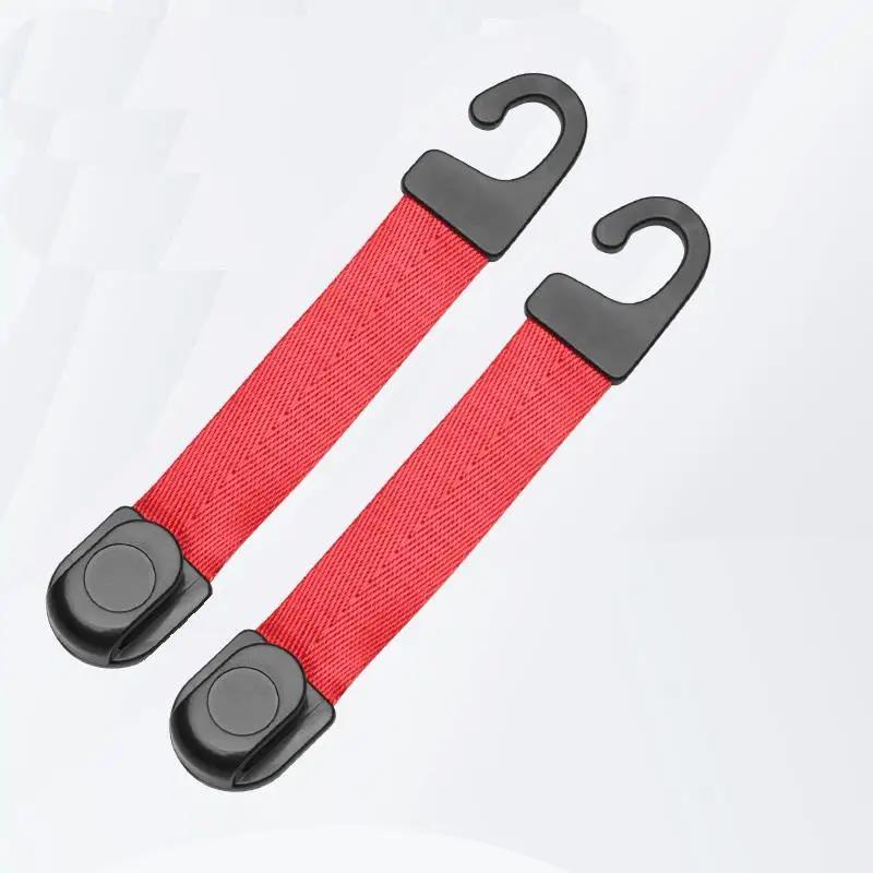 

2Pcs Auto Fastener Hooks Car Storage Interior Accessories Car Headrest Hooks Hanger For Bags Seat Back Organizer Holder Clips червоний
