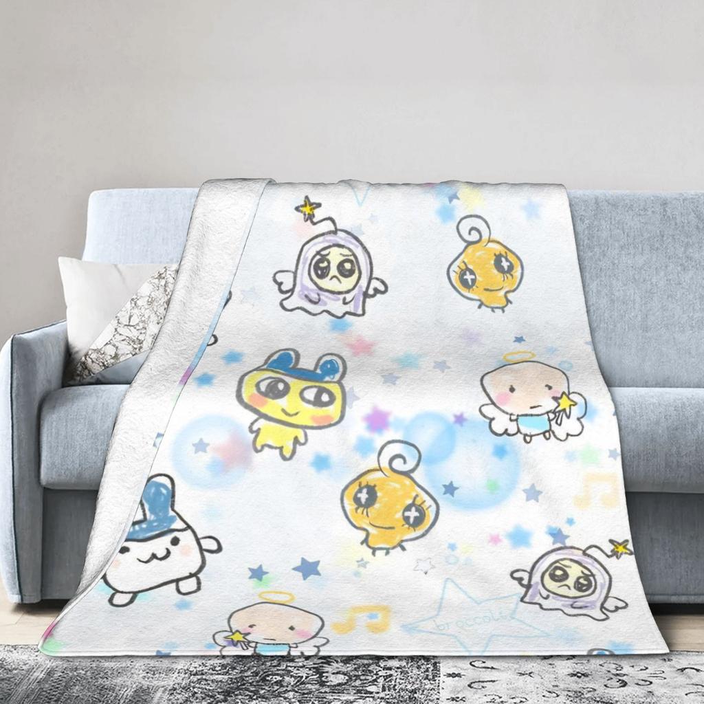 Tamagotchis Mametchi Flannel Blanket Spring Soft Bedding Throws for Girls Boys Couch Chair Print Bedspread Sofa Bed Cover