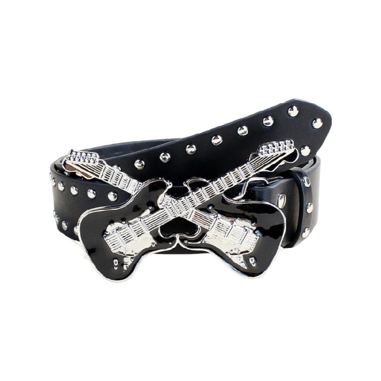 Unisex Gothicism Leather Belt Comfortable Elastic Waist Belt Stretchable Belt for Music Festivals