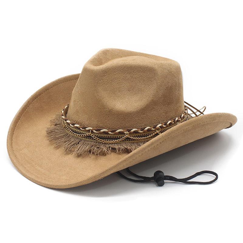 Vintage Western Cowboy Hat With Suede Felt Material For Stylish Men And Women