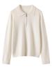 Women's Cashmere Polo Neck Half-Zip Sweater - Elegant Solid Color Knit Base Layer