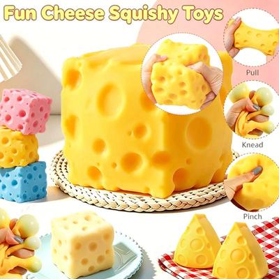 Square Cheese Big Giant Jumbo Tpr Large Cheesy Squeeze Slow Rising Toys For Kids Cheese Pressing Stress Relief Toy