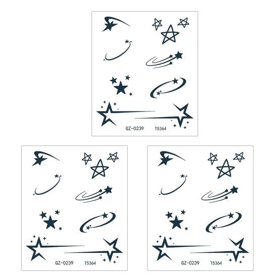 Yousheng 3Pcs Waterproof Tattoo Sticker for Men Women, Face Body Arm Chest Shoulder Thigh Waist Temporary Tattoo Decal, Long Lasting Body Art Fake