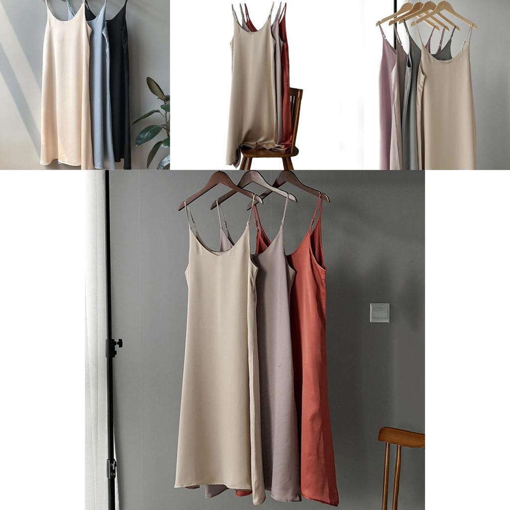 Elegant Women Satin Silk Slip Dress With Soft Touch For Casual And Cocktail Occasions