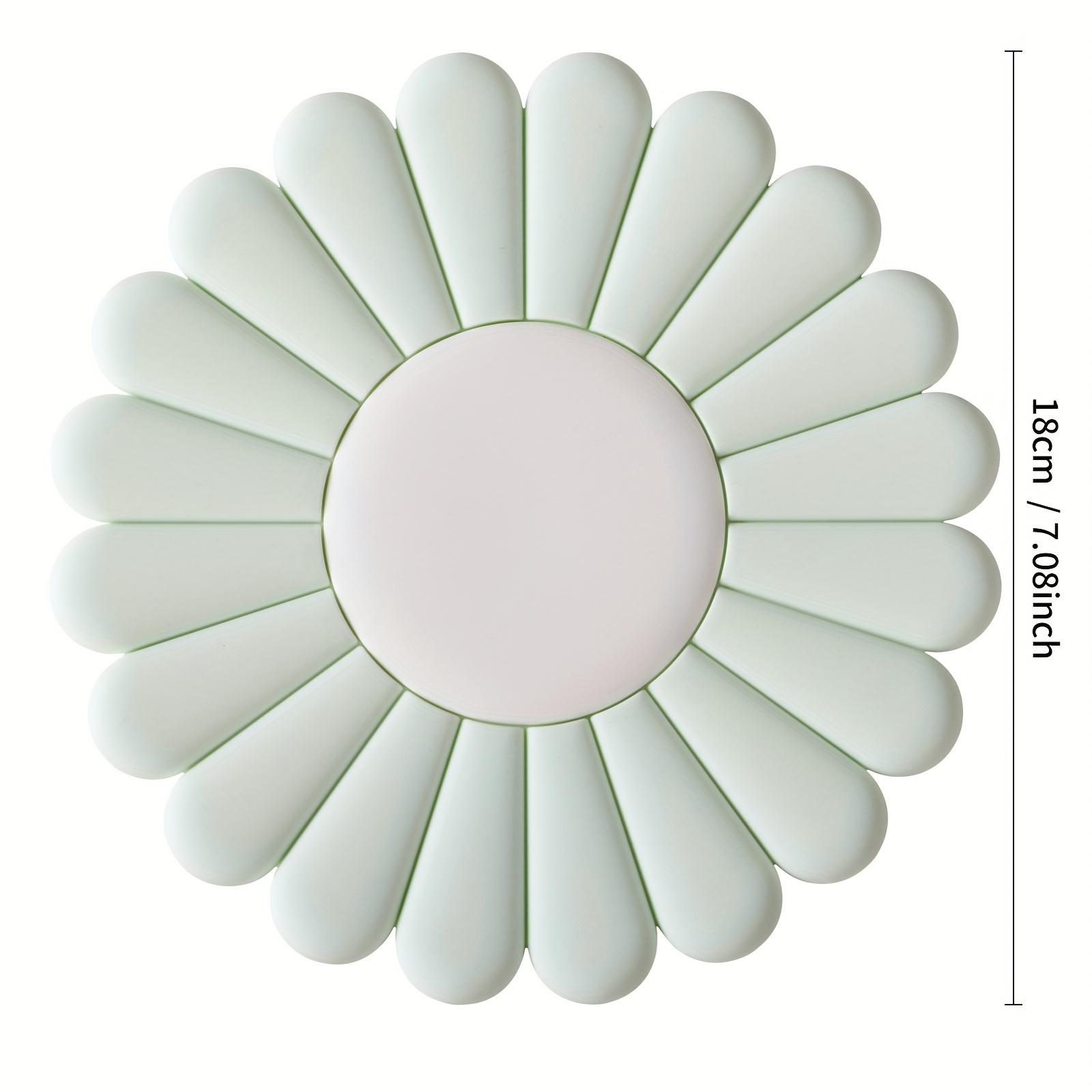 

Silicone Daisy Trivet Mat, large heat-resistant pot & cup coaster, high-grade texture for table protection. светло-зеленый