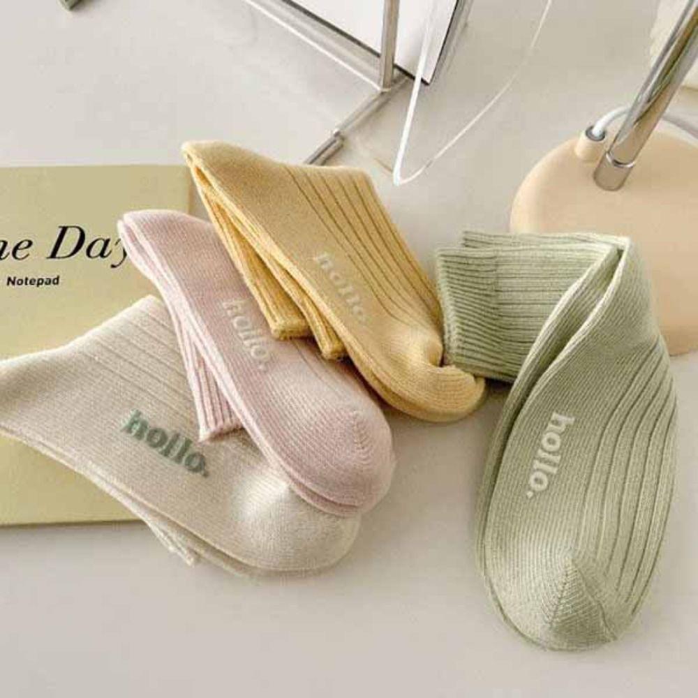 10Pairs Breathable Mid Tube Socks Candy Color Sweet Socks Women Mid-calf Socks  Streetwear