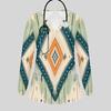 Women Plus Size Geometric Printed Nurse Scrub Top V Neck Long Sleeve With Front Pockets