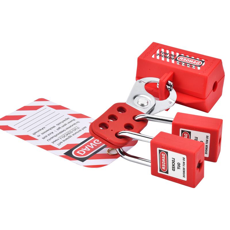 Kit de Bloqueo y Etiquetado Candado de Seguridad Eléctrico con Llave Juego de Candados de Bloqueo Grupal Etiquetas Loto Candados de Bloqueo y Etiquetado con Bridas Plásticas Bolígrafo