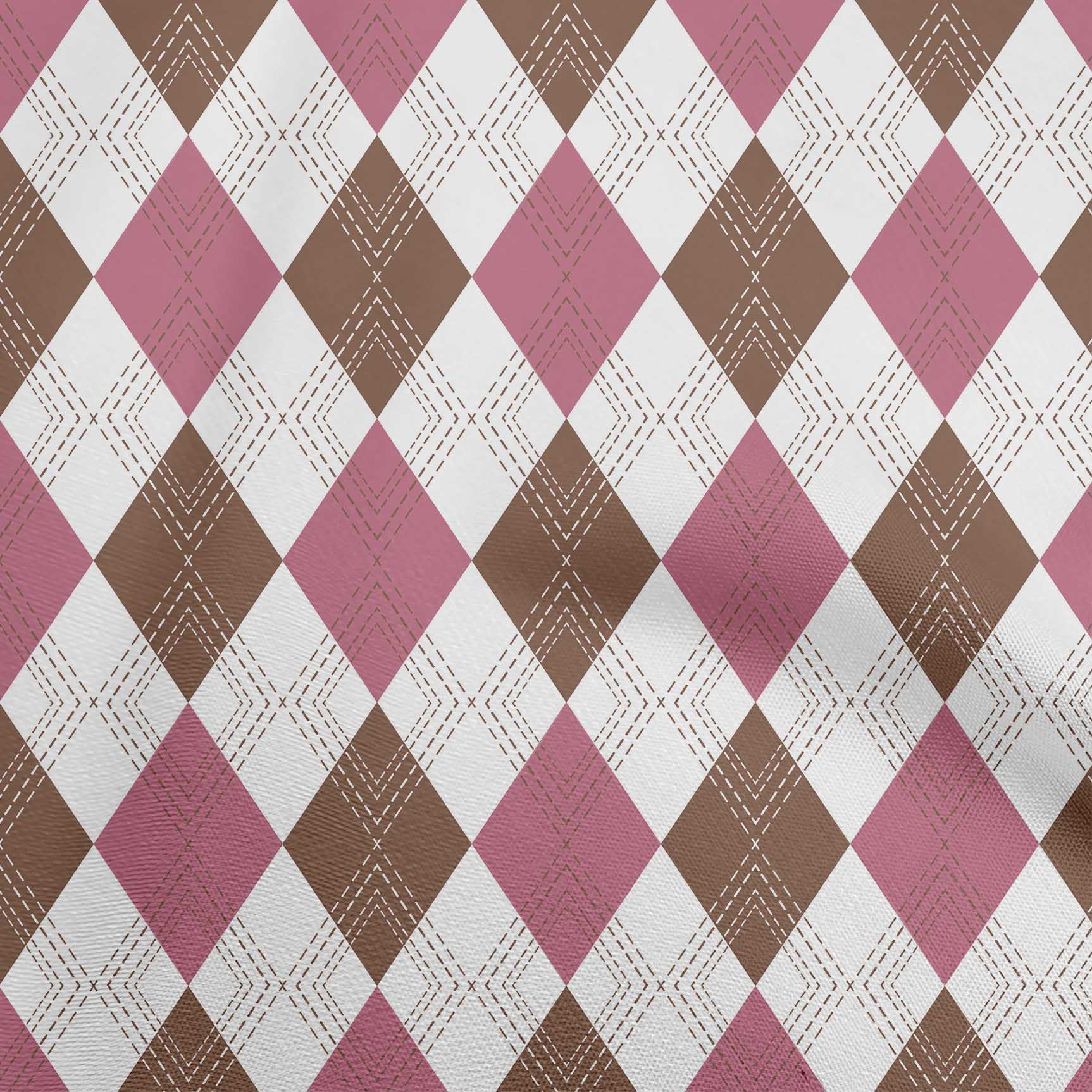 

OneOone Cotton Flex Dark Grey Fabric Check Argyle Sewing Craft Projects Друк на тканині 40 дюймів 42 Inch Wide - Viscose Chiffon рожевий