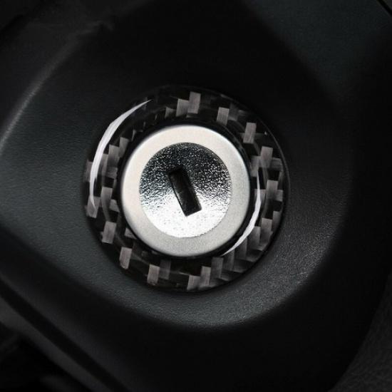 Carbon Fiber Start Stop Switch Ring Decor Trim Cover For Ford Mustang 2009-2013