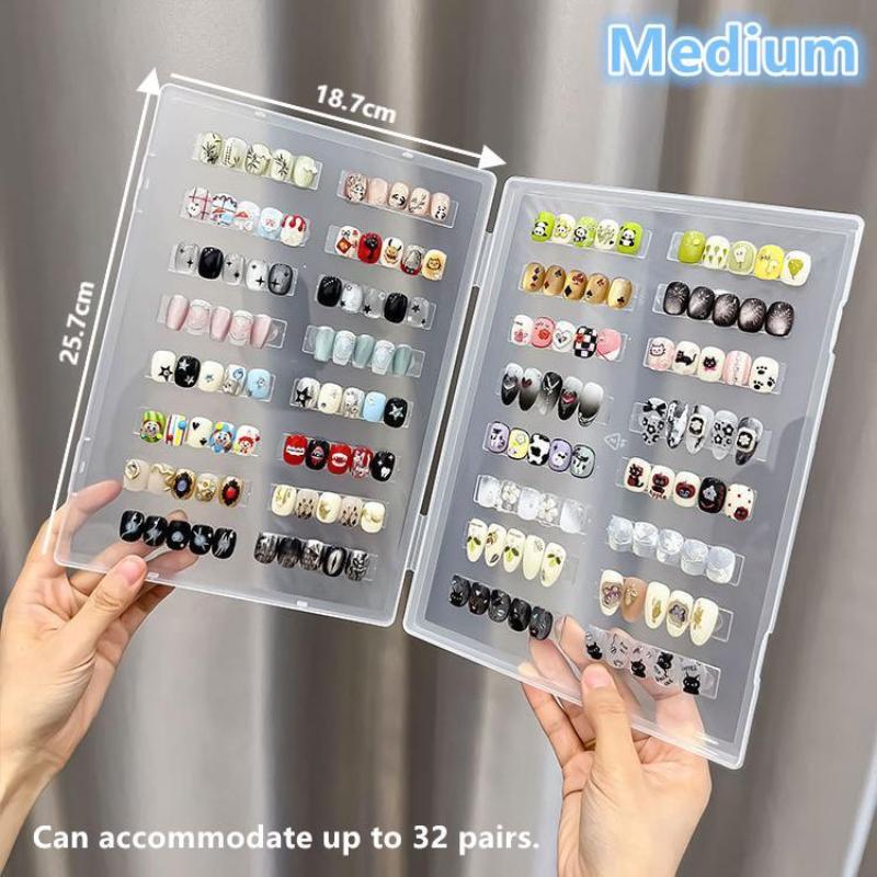 Nail Tips Display Book Nail Art Showing Shelf Box For 20/32/45 Set Press On Nails Gel Polish Tips Storage Board