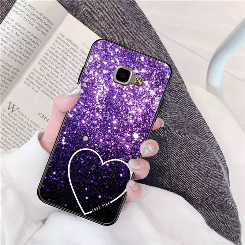 FHNBLJ Love Purple Glitter Newly Arrived Black Cell Phone Case for Samsung A10 20s 71 51 10 S 20 30 40 50 70 A30s Cover
