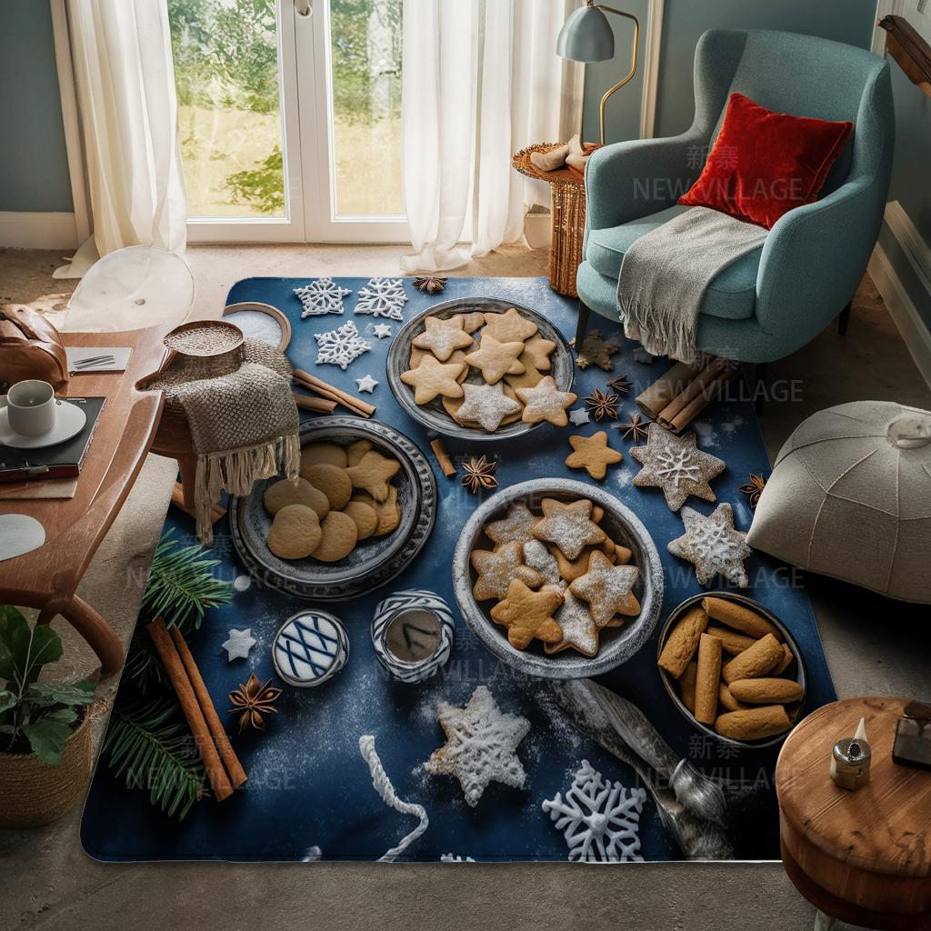 House Entrance Carpet Home Door Mat Living Room Bath Foot Bathroom Non-slip Water Absorption Rugs Bath Merry Christmas Winter