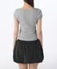 MUSINSA STANDARD WOMAN Women'S Pointel Square Neck Cap Sleeve T-Shirt [Melange Gray]