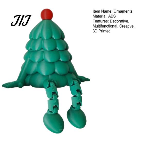 Articulated Tree Figures 3D Printed Christmas Storage Organizer with Removable Lid, Creative Desktop Gifts for Candies Jewelry, Xmas Figurine Holiday