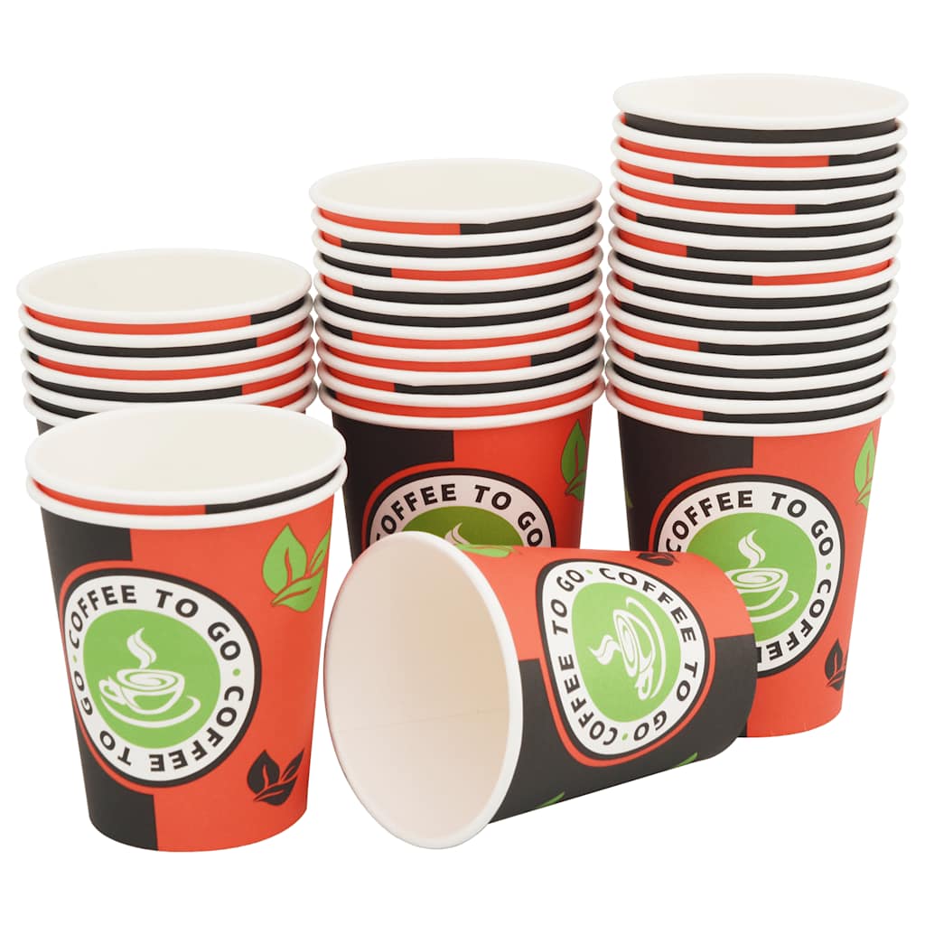 Vidaxl Papierowe Kubki Z Pokrywkami, 1000 Szt., 8Oz, 240Ml