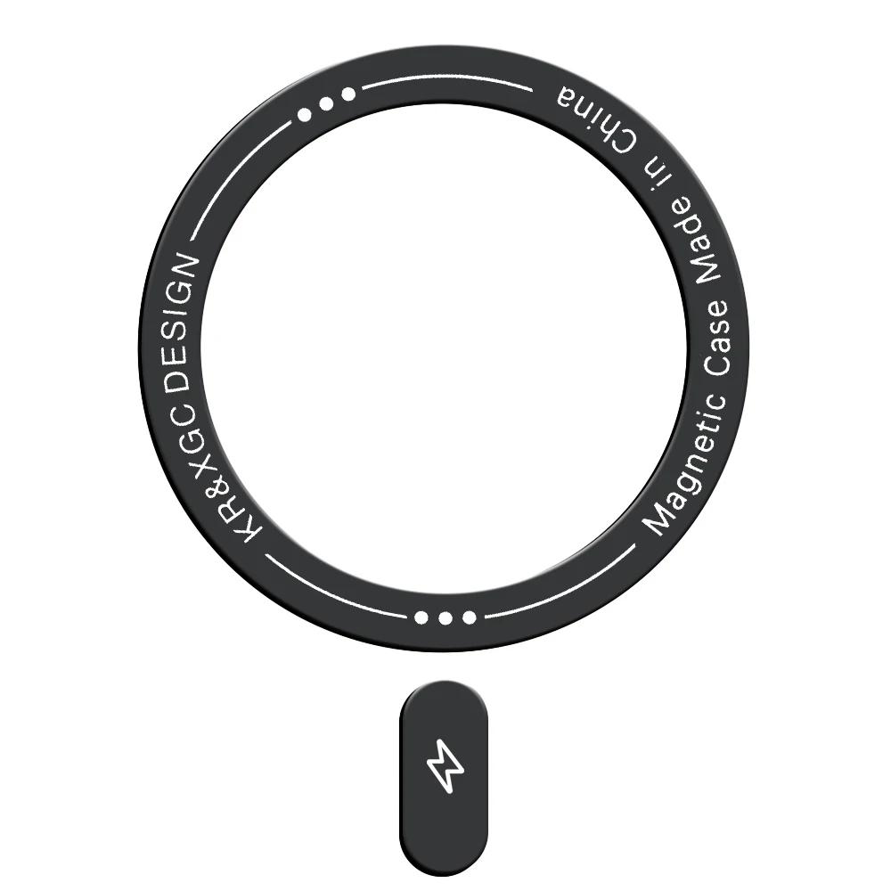 6-1Pcs Magnetic Metal Sticker Rings for Iphone 14 13 12 Plus 15 ProMax Ultra-Thin Magsafe Magnetic Wireless Charger Metal Plate