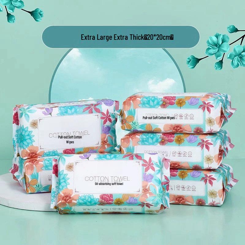Extra-Large Thick Disposable Face Towels - Quick Absorbent, Soft, Skin-Friendly with Drawstring Design.