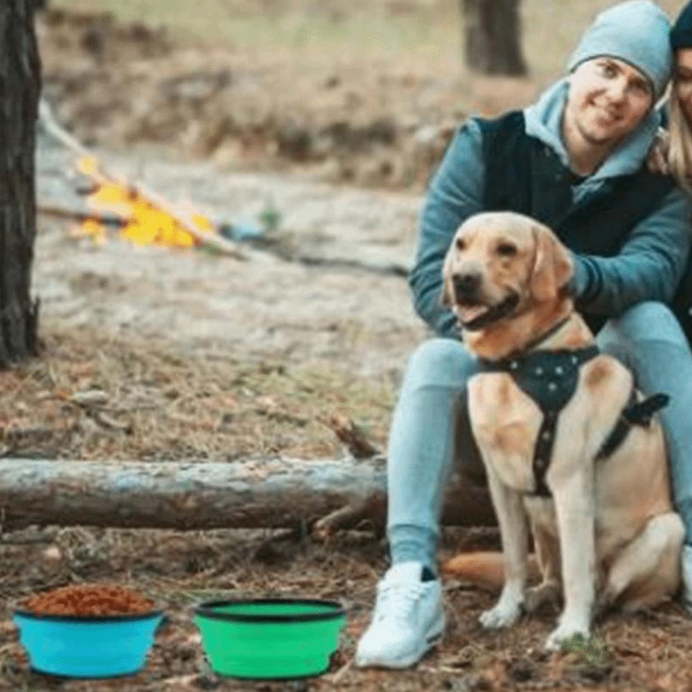 Silicone Dog Folding Bowl Large Capacity Pet Water Food Dish Collapsible Dog Bowl  Outdoor Walking