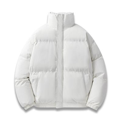 Autumn and Winter New Men's Cotton Coats, Trendy Brands, Versatile Stand-up Collar Cotton Coats, Thickened Warm Bread Coats, Solid Color Cotton Coats