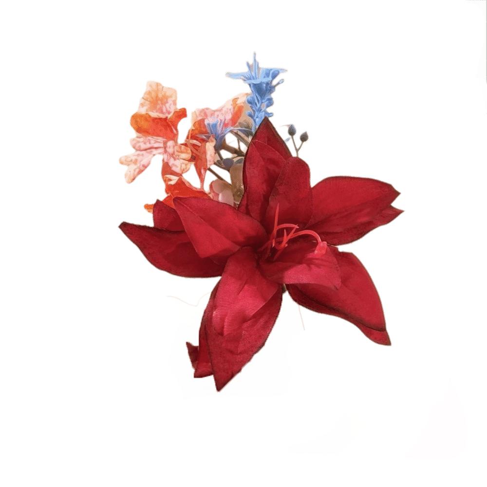 Simulation Flower Flower Hair Stick Fairy Bride Hair Accessories Headdress Thai Hair Fork  Vacation красный