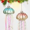 Glass Pearl Jellyfish Pendant Beach Christmas Decoration Christmas Tree Decoration Pendant Four Sets Hang Up