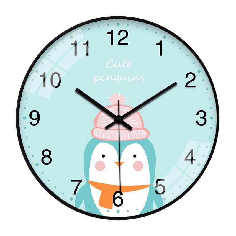 14-Inch Ultra-Quiet Creative Cartoon Wall Clock - Modern Design for Living Room