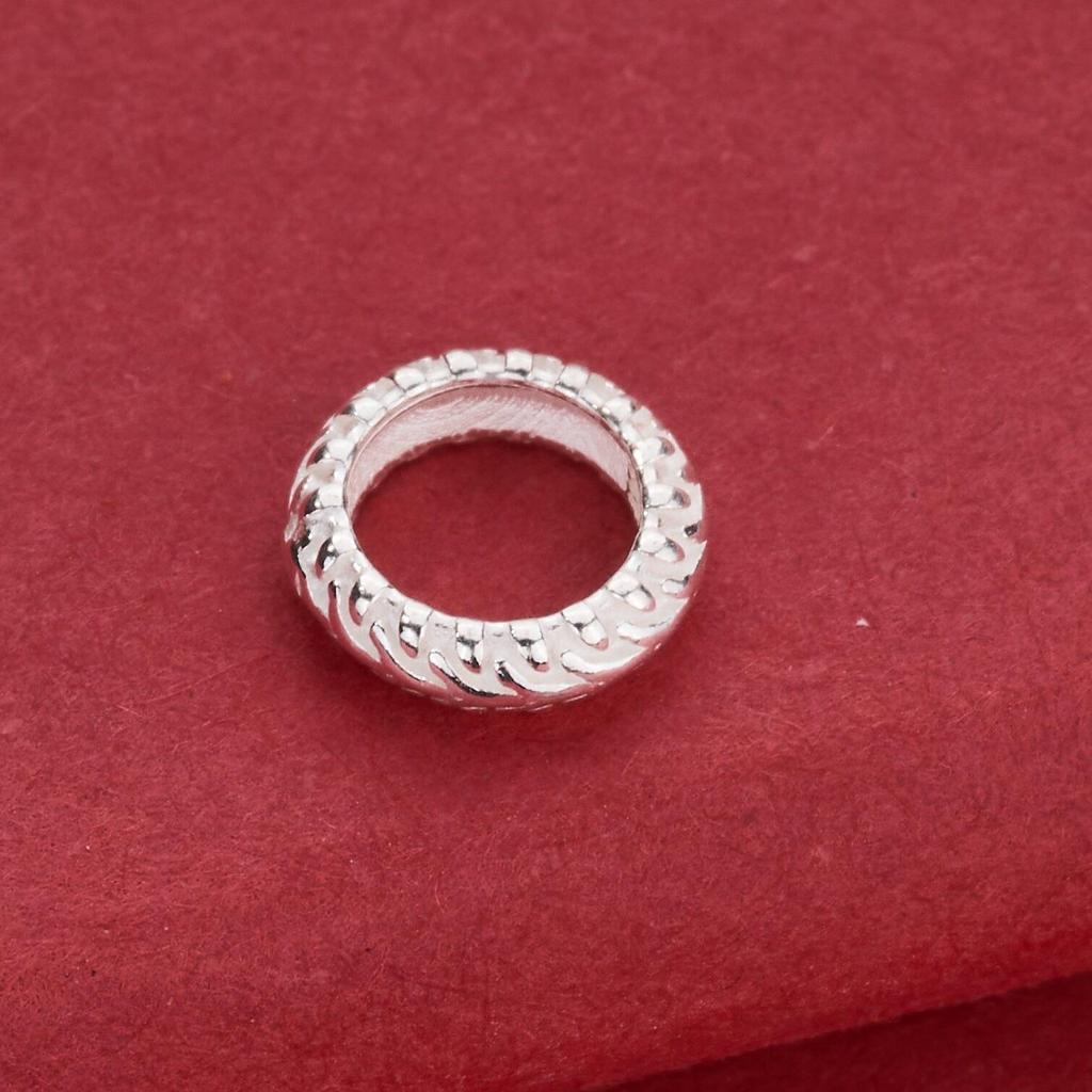 S925 Sterling Silver Woven Texture Spacer Beads for DIY Bracelets and Necklaces