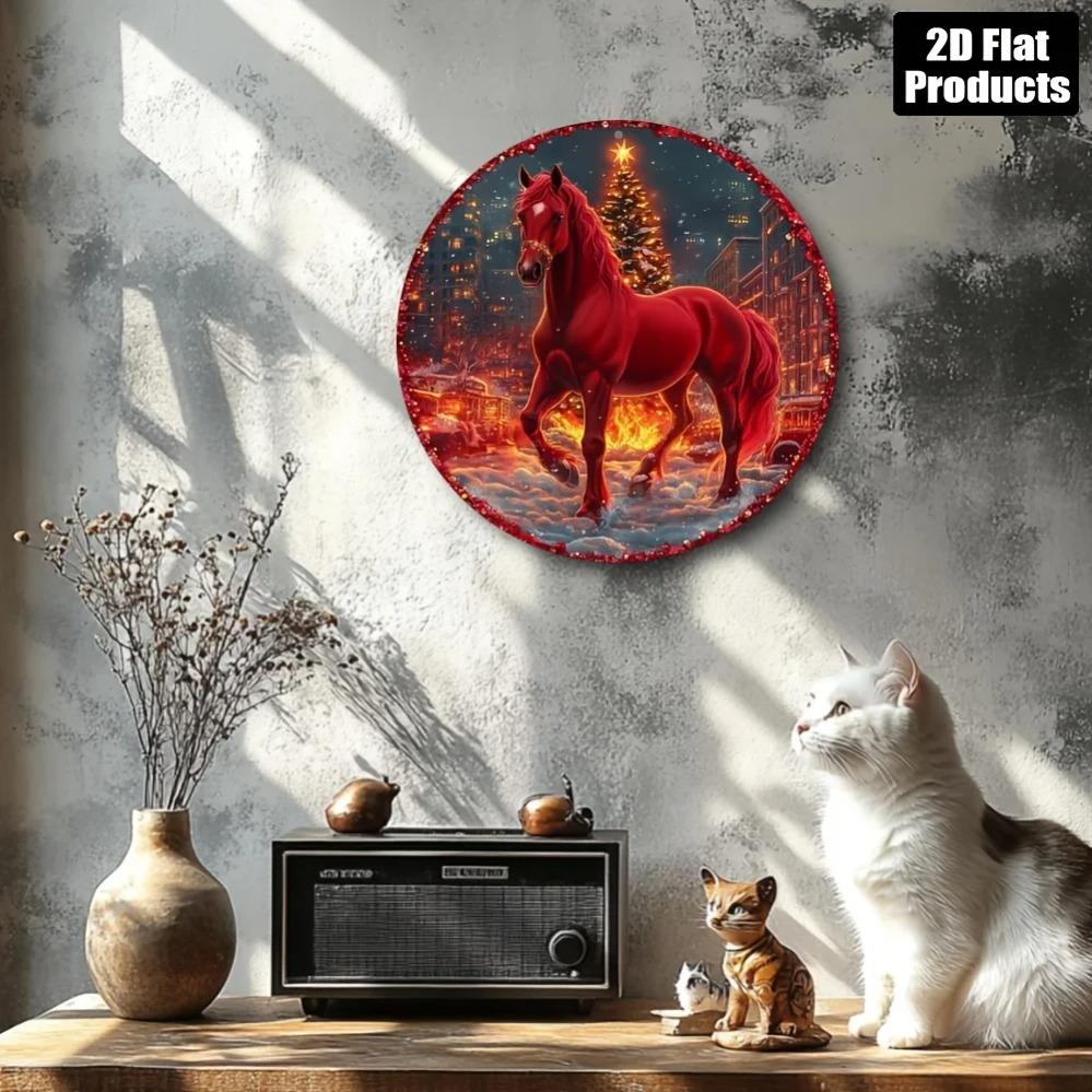 Siturn Horse Wall Art Metal Sign Vintage Aluminum Wall Decor for Home Bar Gift Rustic Retro Horse Silhouette Poster Plaque for 20x30cm（7.8x11.8inch）