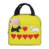 Scottie Dog Love Hearts Scottish Terrier Insulated Lunch Bag for Women Kids Portable Food Boxes Thermal Lunch Box Tote