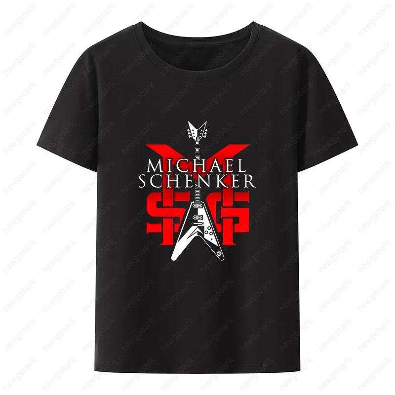 Retro Rockband Michael Schenker Group Logo Katoenen T-shirt Unisex Dames Hiphop Streetwear Mode Casual Shirt Ropa Hombre