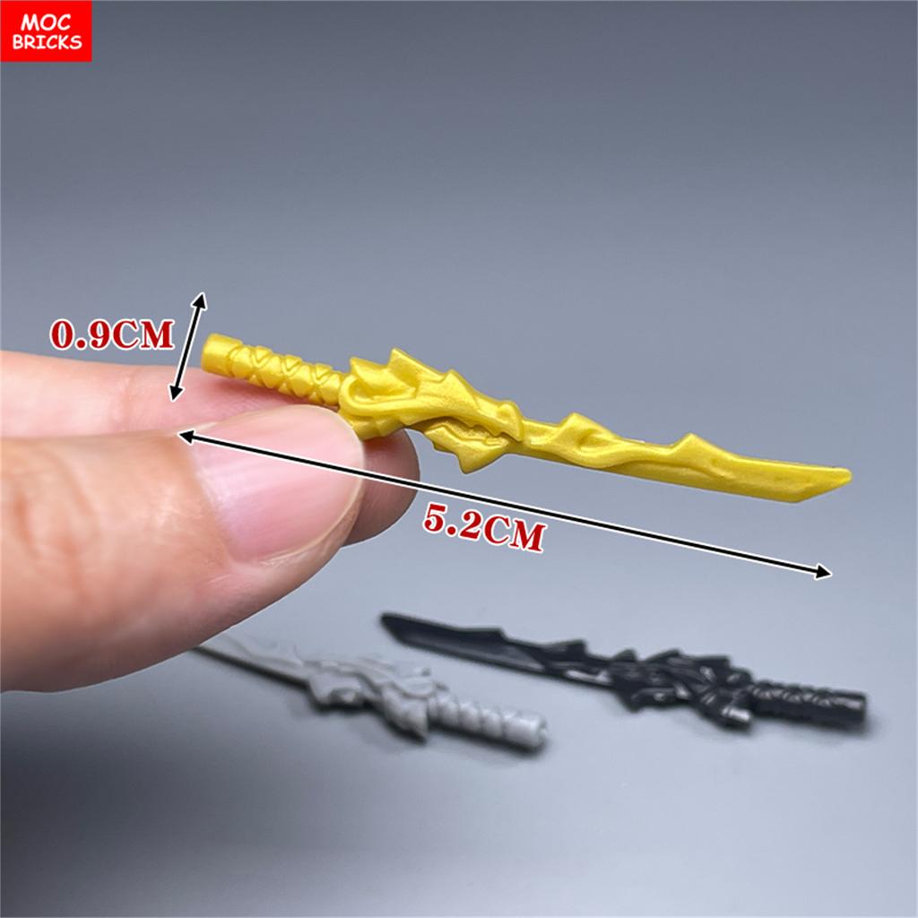 9 יחידות לבני MOC 4 ס"מ דמות אקשן חרב נינג'ה אביזר דרקון קוביות הרכבה צעצועי ילדים