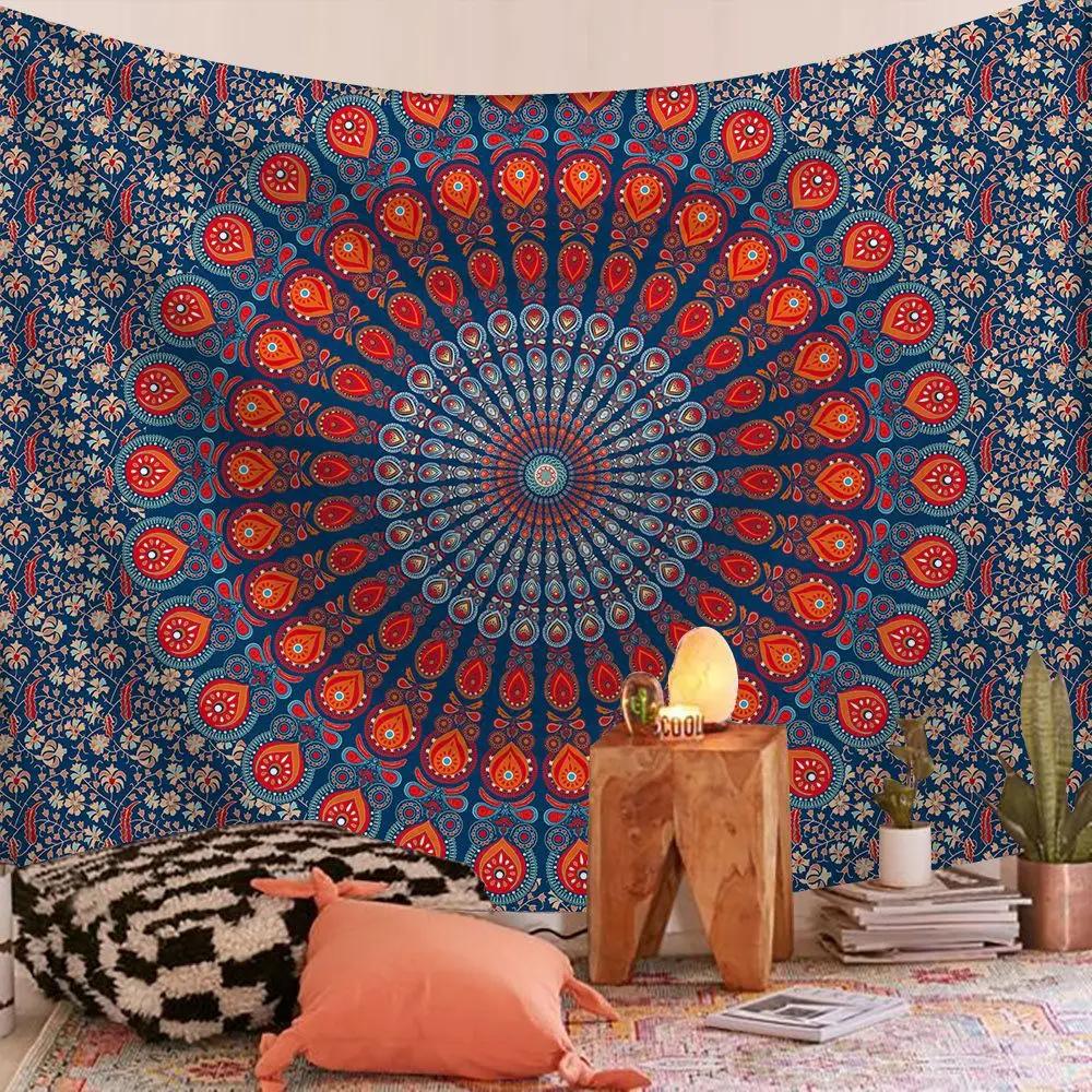 VIKAMA Vintage Ethnic Style Tapestry Elegant Printing Bohemian Style Bedroom And Living Room Decorative Tapestry