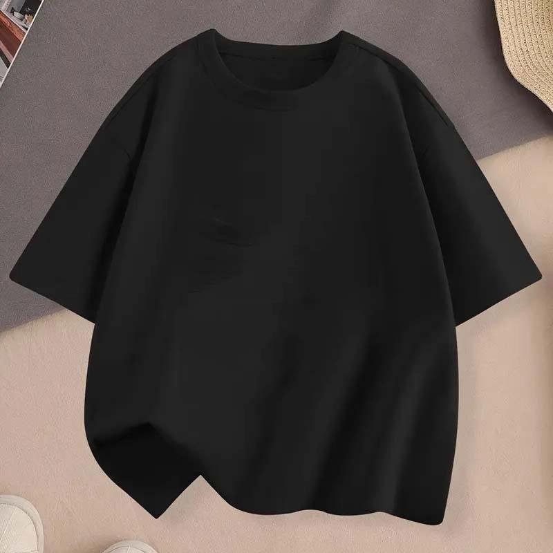 Teenage Blank Without Pattern Printed T-shirt Summer Boys and Girls Casual Loose Round Neck Short Sleeve Children Tops T-shirt