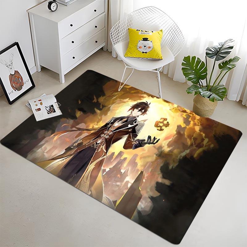 Anime Game Genshin Impact dywanik do składania mata podłogowa dywan do sypialni gra dla dzieci dywan do składania dywan z pianki memory dywan Anime dywan