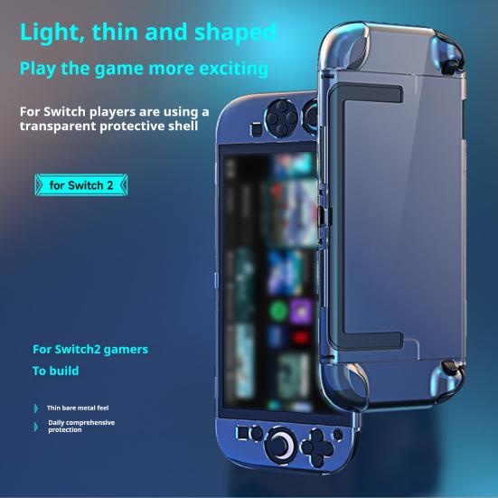 Protective Case Handheld Game Console Protector Shockproof Impact Resistant Precise Fit Transparent Protective Cover for Switch 2