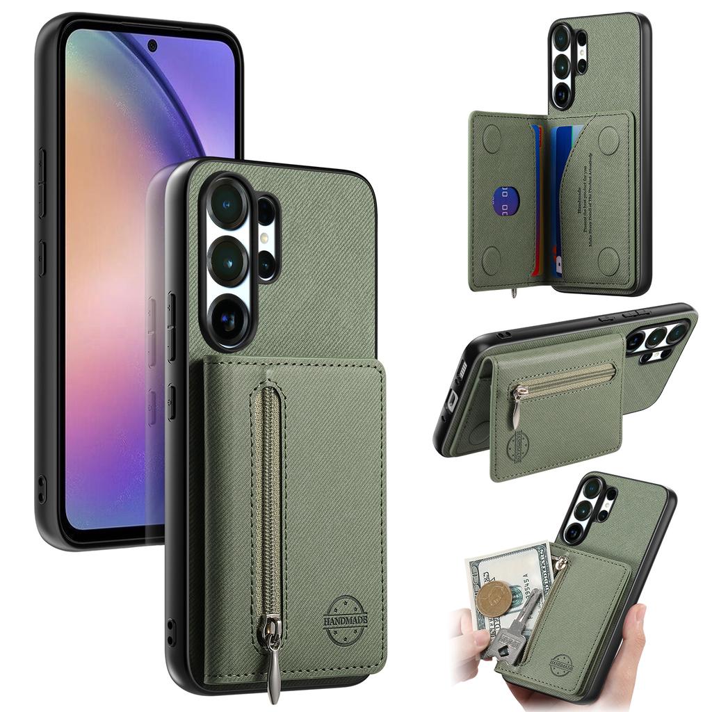 Cowboy-Muster Reißverschluss Magnetkartenfach Geldbörse Leder Handyhülle Für Samsung S25 Ultra S24 Plus S23 A17 A07 Tasche Ständer Hülle
