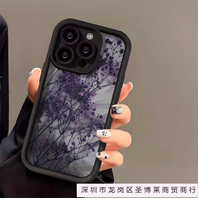 Purple Flower for 15Pro Phone Case iPhone14promax Soft Case 16/15 Creative 11 Premium XS