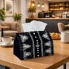 2D Flat, 1pc Tissue Box, 1pc African Tribal Geometric Tissue Box Boho Abstract Black& White Soft Fabric Decorative Box with Neat Stitching And Washabl
