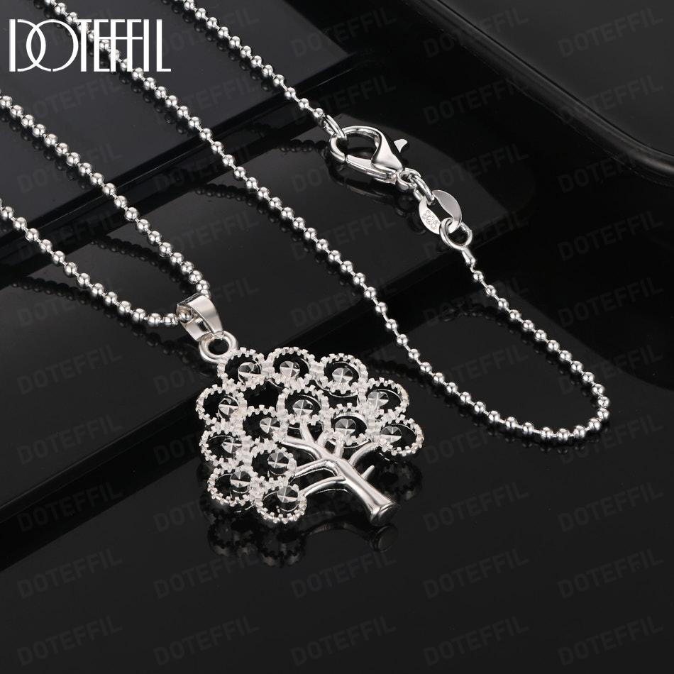 925 Sterling Silber Modeschmuck Baum Anhänger Hochzeitskette
