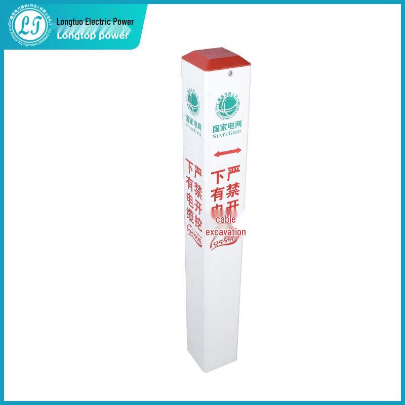 FRP Warning Marker for Gas, Water Supply, and Underground Cables PVC 100*100*500 mm