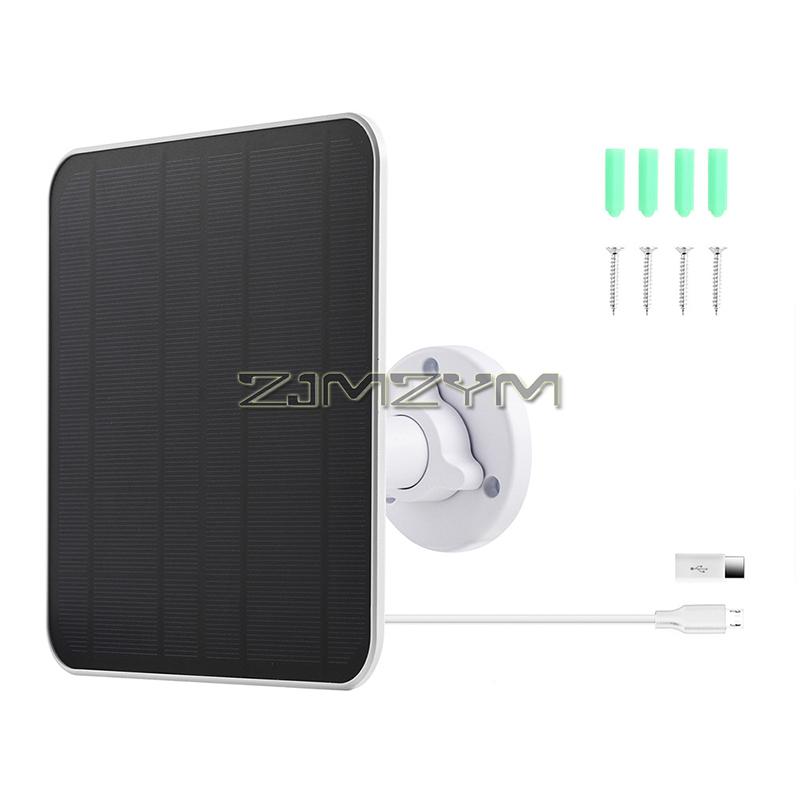 Solar Panel for Security Camera, 5W USB Solar Panel for DC 5V Security Camera with Micro USB or USB-C Port, Solar Charger