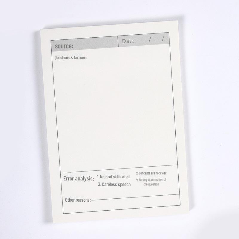 Creative Horizontal English Sticky Note for Correction and Homework