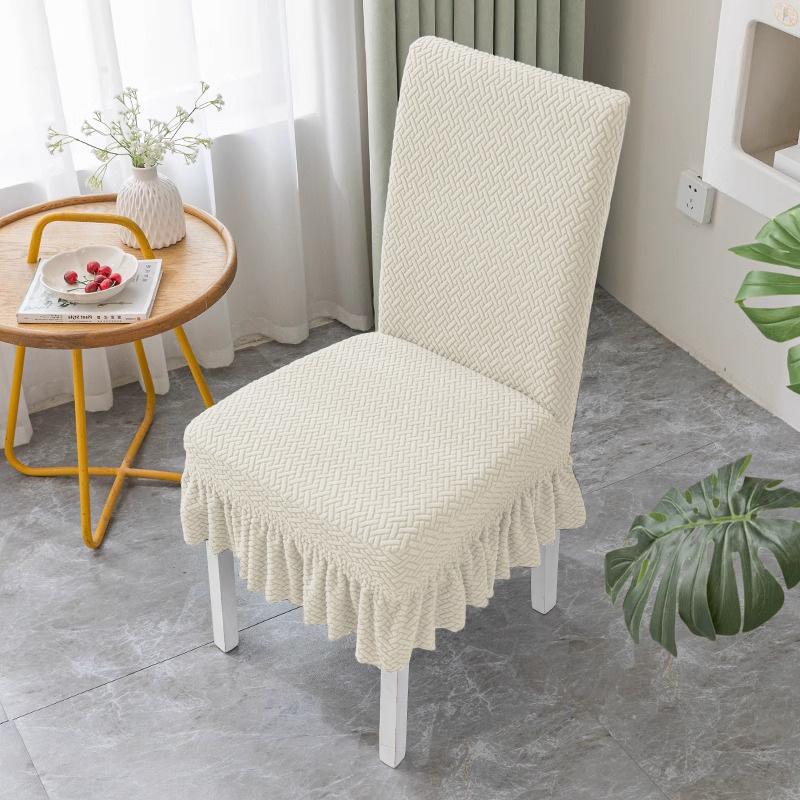 Żakardowy Polar Pogrubiony Jednoczęściowy Elastyczny Hotel Restauracja Pokrowiec na Krzesło Restauracyjne Odporny na Zabrudzenia Pokrowiec na Stołek Pokrowiec na Krzesło