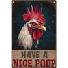 Vintage Rooster Metal Wall Sign, Funny Farmhouse Decor for Bar