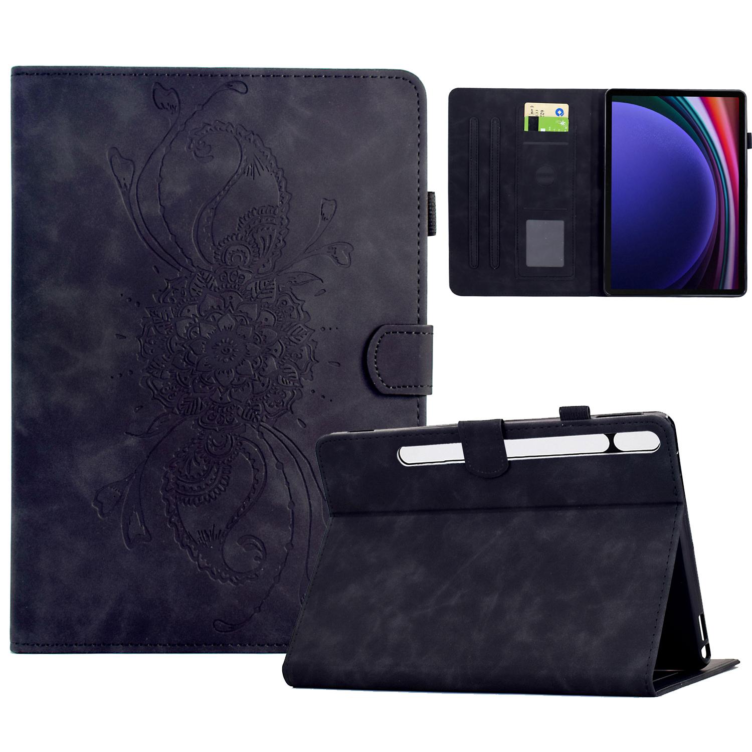 

For Samsung Galaxy Tab S9/Tab S9 FE Case Mandala Imprinted Leather Tablet Cover with Card Slots F