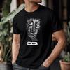Abstract Face Graphic Tee | 100% Cotton Black T-Shirt