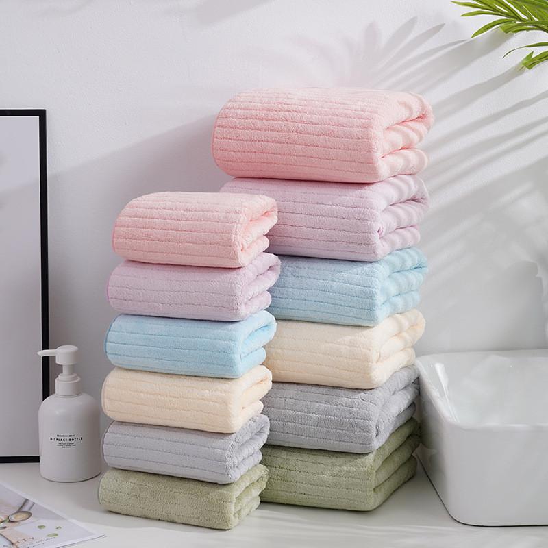 Adult Coral Fleece Face Towel With Edging For Shower And Face Care